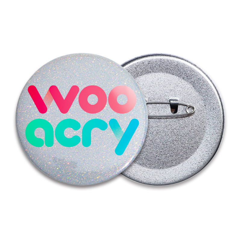 Custom Pearl Dust Glitter Holographic Badges - 2.28"(58mm)