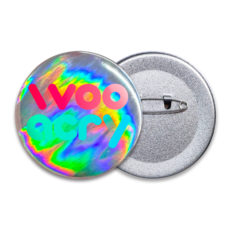 Custom Holographic Rainbow Glitter Badges - 2.28"(58mm)